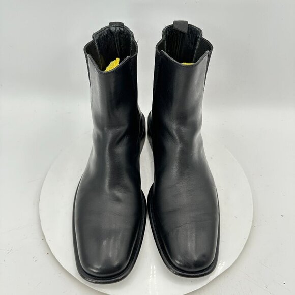 Gucci Men Size 8D Black Leather Side Elastic Pull On Square Toe Ankle Boot - Picture 3 of 12